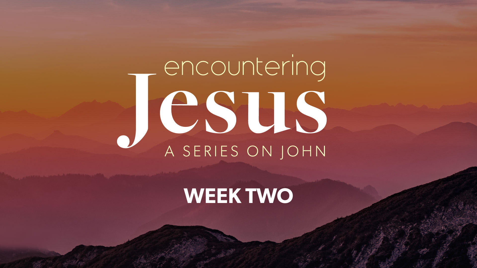 Encountering Jesus: Week Two